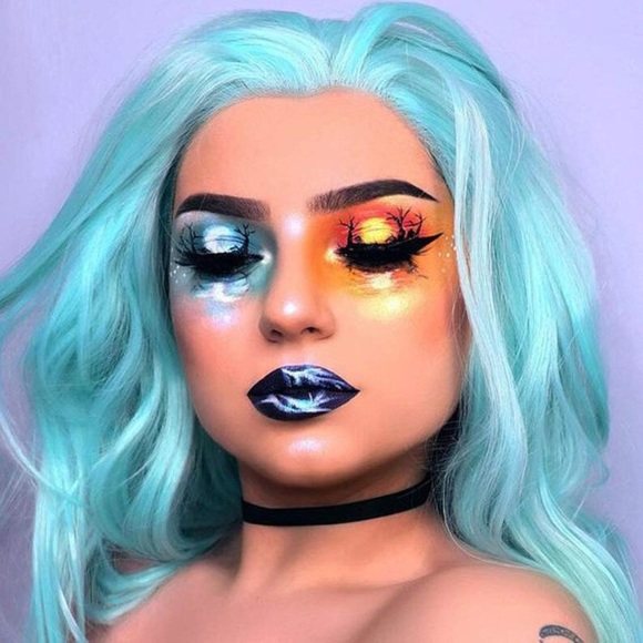 💫22” GREEN BLUE BODY WAVY LACE FRONT WIG💫 *NEW*